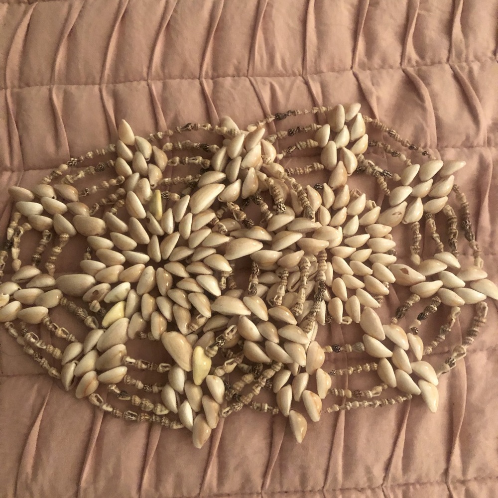 2 large MCM Boho Trivits. Both are made of seashells.